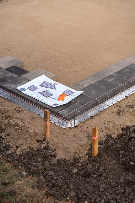 Metal Paver Edging - 20100 - 8' x 3/32” x 1-5/8” Mill Finish  - 400LF per Carton